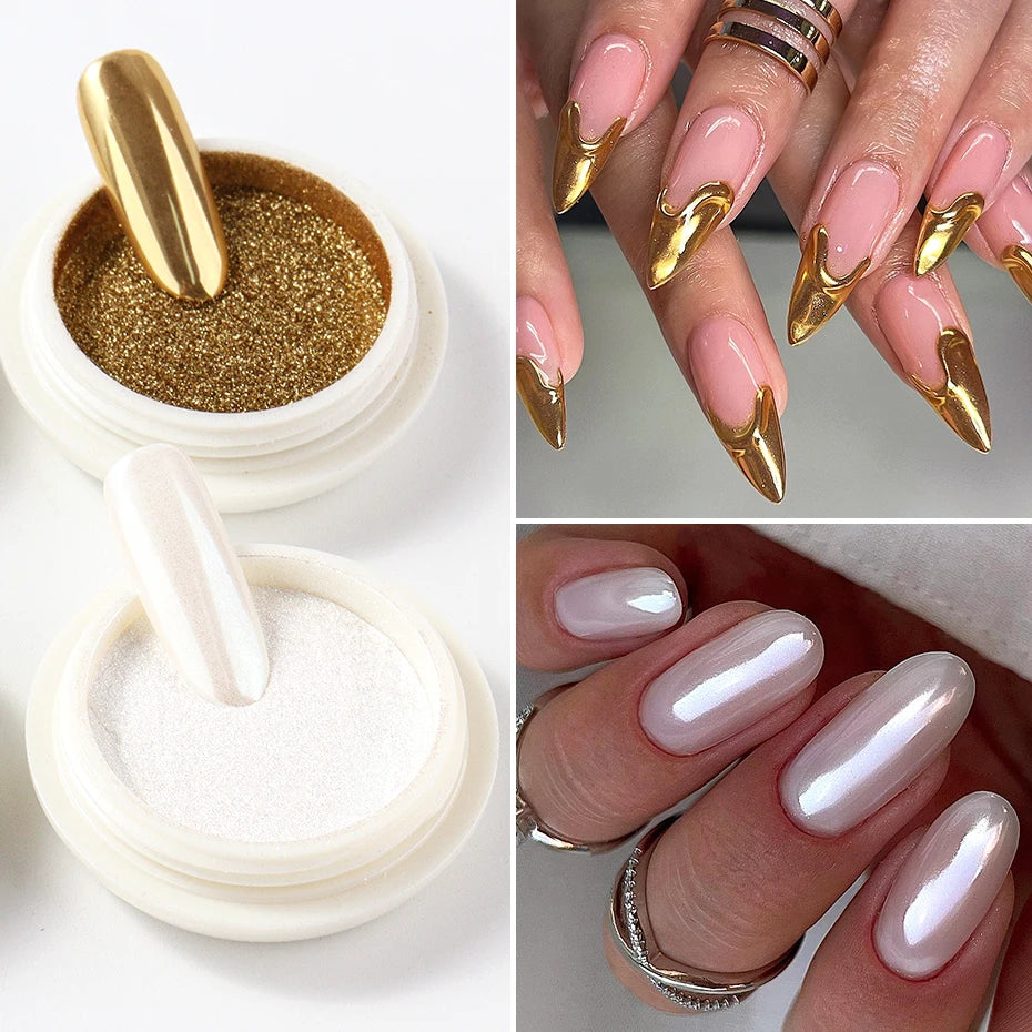 6pcs Chrome Nail Powder Pigment