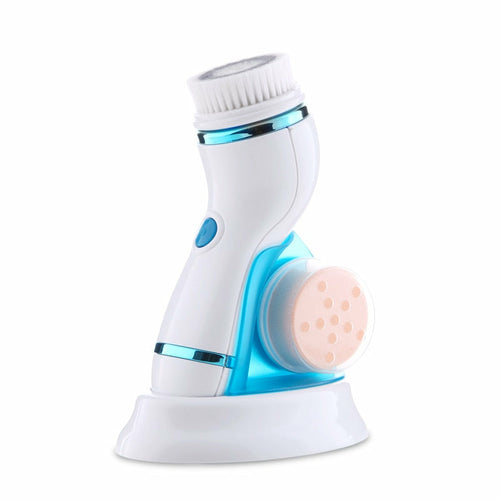 4 In 1 Electric Facial Cleansing Brush Skin Scrubber Deep Face