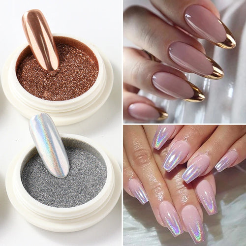 6pcs Chrome Nail Powder Pigment